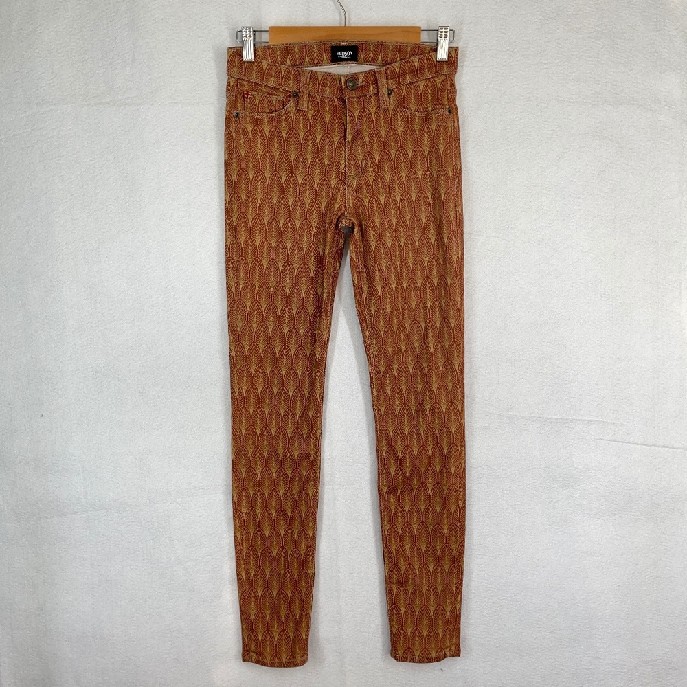 Hudson Nico Super Skinny Jeans Rust Midrise Stretch Size 27